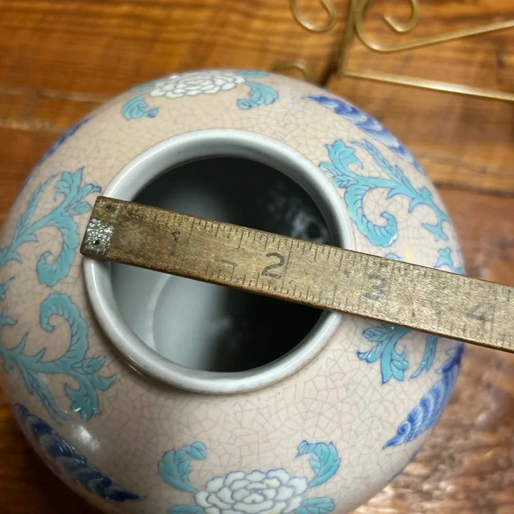 Gorgeous Old Vase-Asian Style, Globe Shaped, Pastel Blues, Green, Peach, Yellow